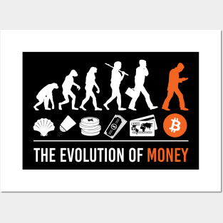 The Evolution of Money Bitcoin Btc Crypto Cryptocurrency - Funny Cryptocurrency Bitcoin Posters and Art